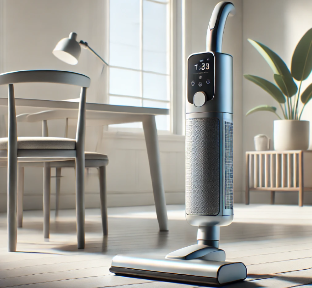 Lightweight Shark Cordless Vacuum standing upright in a bright, minimalistic room, highlighting its compact and portable design.