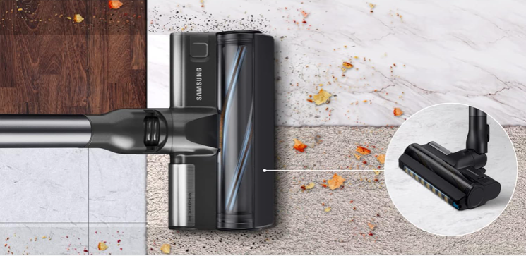 Samsung Bespoke Jet cordless vacuum featuring a stylish design and advanced cleaning technology.