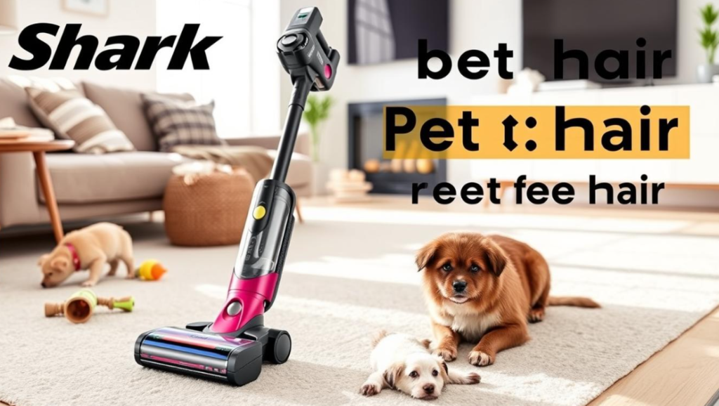 A Shark cordless vacuum demonstrating effective cleaning on both carpeted and hardwood floors.