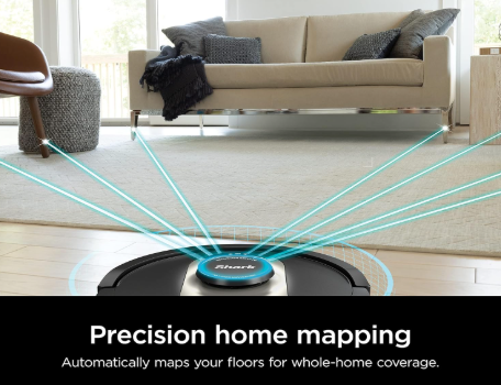 Shark AI Robot Vacuum AV2501AE with XL HEPA Self-Empty Base, 60-day capacity, LIDAR navigation, and pet-friendly cleaning for carpets and hard floors.